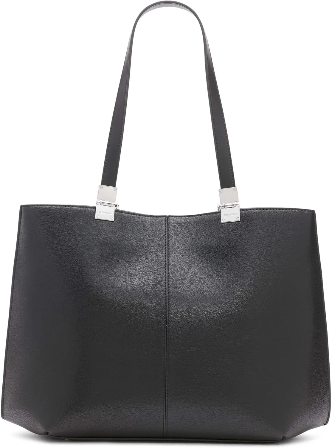Calvin Klein Granite Geometric Tote Bag  Vegan Leather, Monogram, 3 Pockets