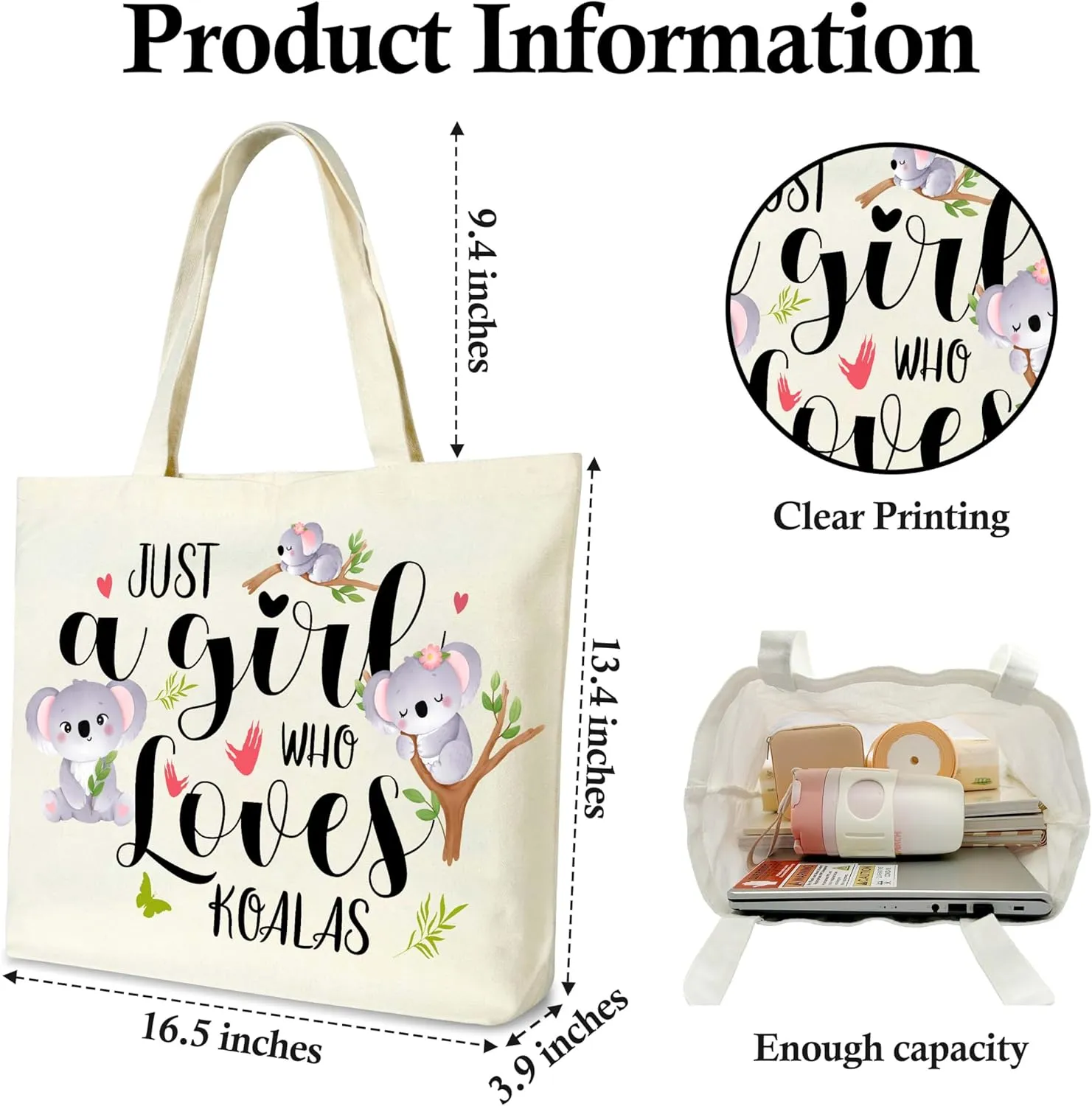 Canvas Tote Bag, Dinosaurs Lover Gift Tote Bags for Women Travel Shopping Beach - G
