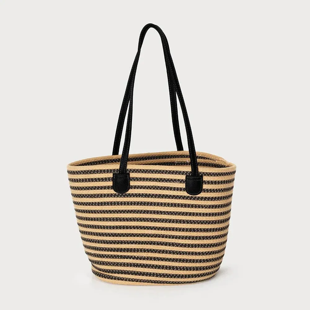 Caracol Large Rope Tote With Imitation Leather Handle-7161