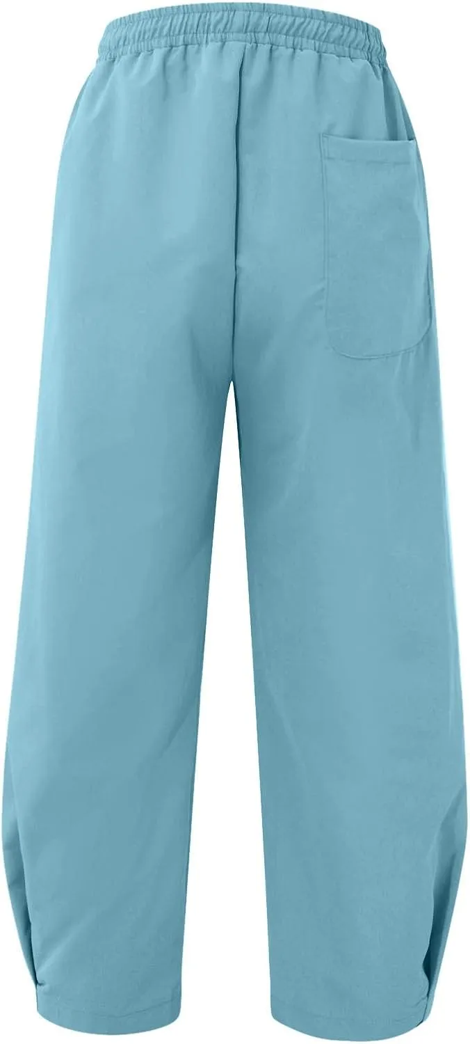 Cargo Pants for Men Baggy Straight Joggers Comfy Hiking Pants Classic Fishing with Multi Pockets Men Splicing Printed