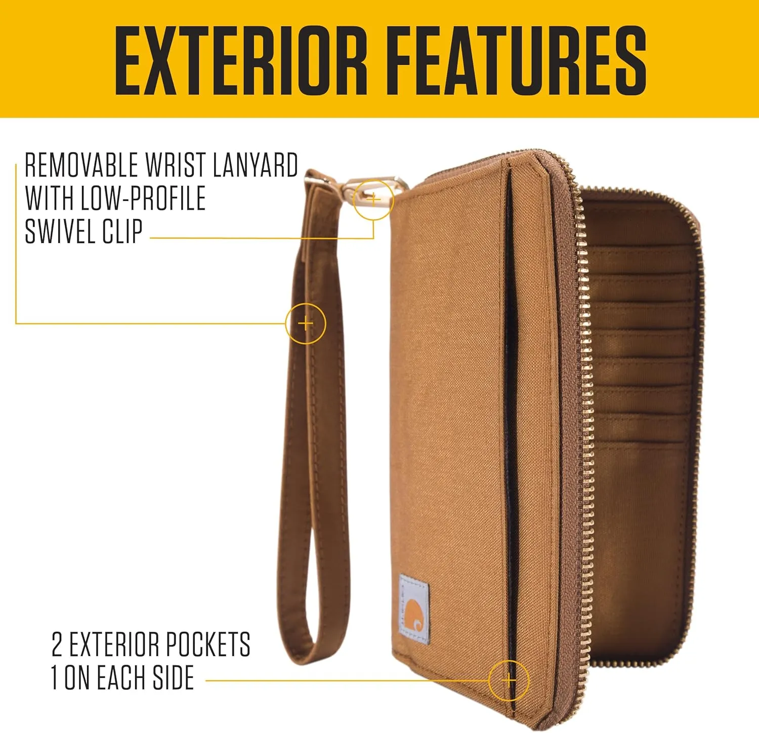 Carhartt Casual Canvas Lay Flat Clutch Wallets for Women