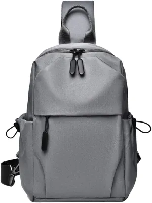 Chest Bags For Men Leisure Daily Versatility Trend Border New Chest Bags For Men Sports Backpack 14in (Grey, One Size)