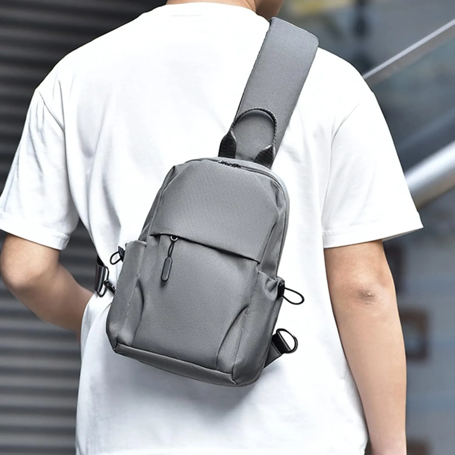 Chest Bags For Men Leisure Daily Versatility Trend Border New Chest Bags For Men Sports Backpack 14in (Grey, One Size)