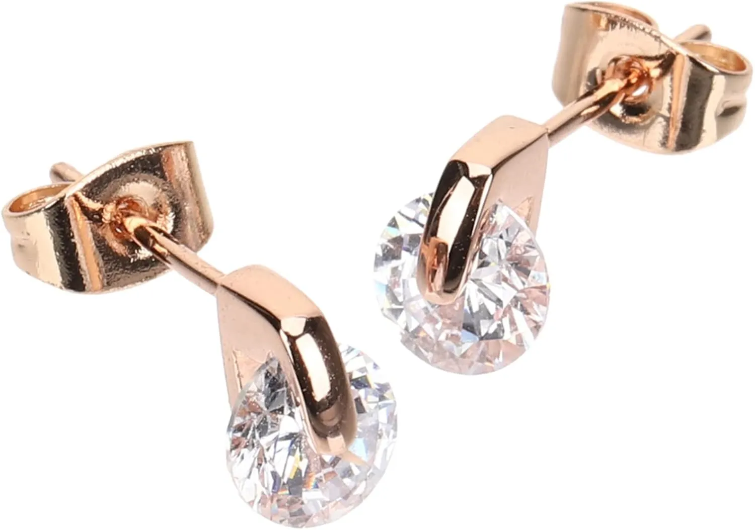 Chic Zircon Stud Earrings for Women Minimalist Design Fashionable Statement Jewelry Lightweight Earring Studs