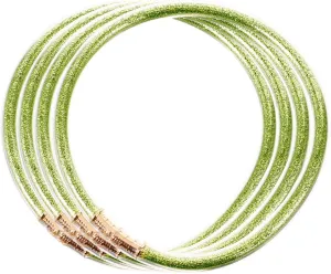 Ciieeo Elegant Gold Jelly Bangles Set of 1 Bangle Bracelets for Women Shiny Silicone Jelly Bracelets Glitter