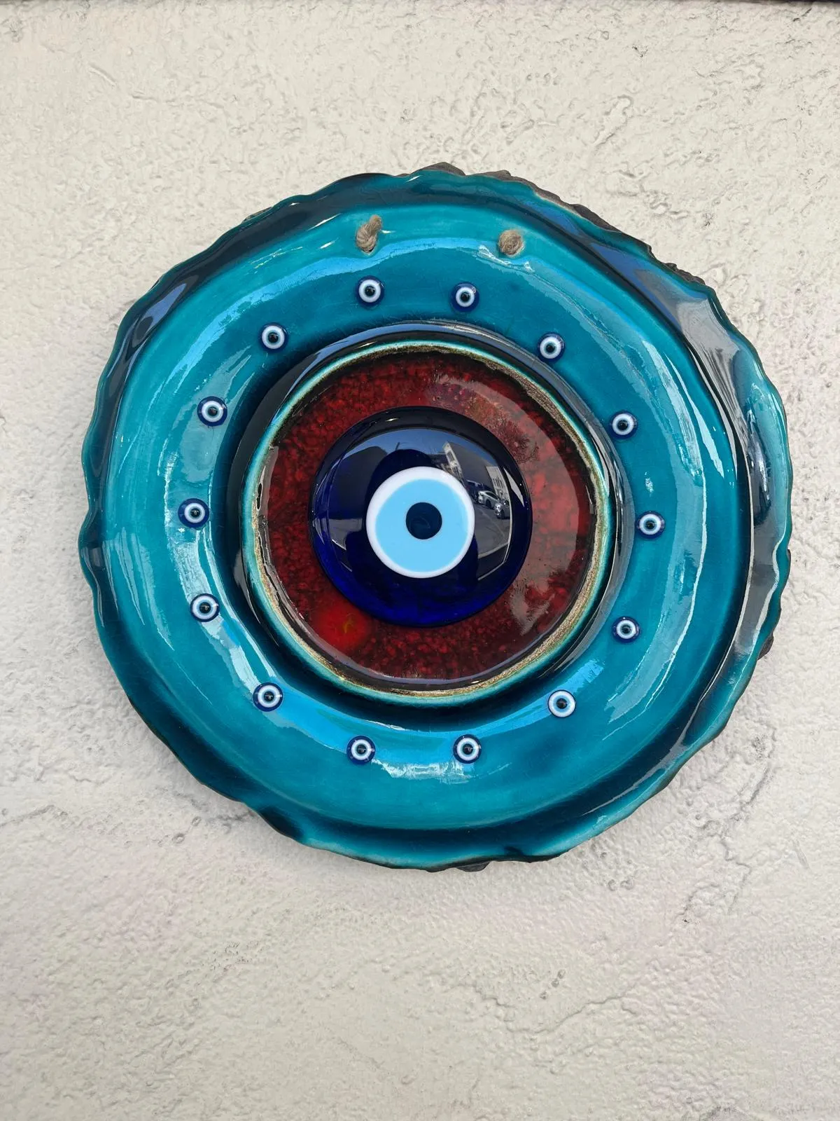 Circle Ceramic With Glass Beads
