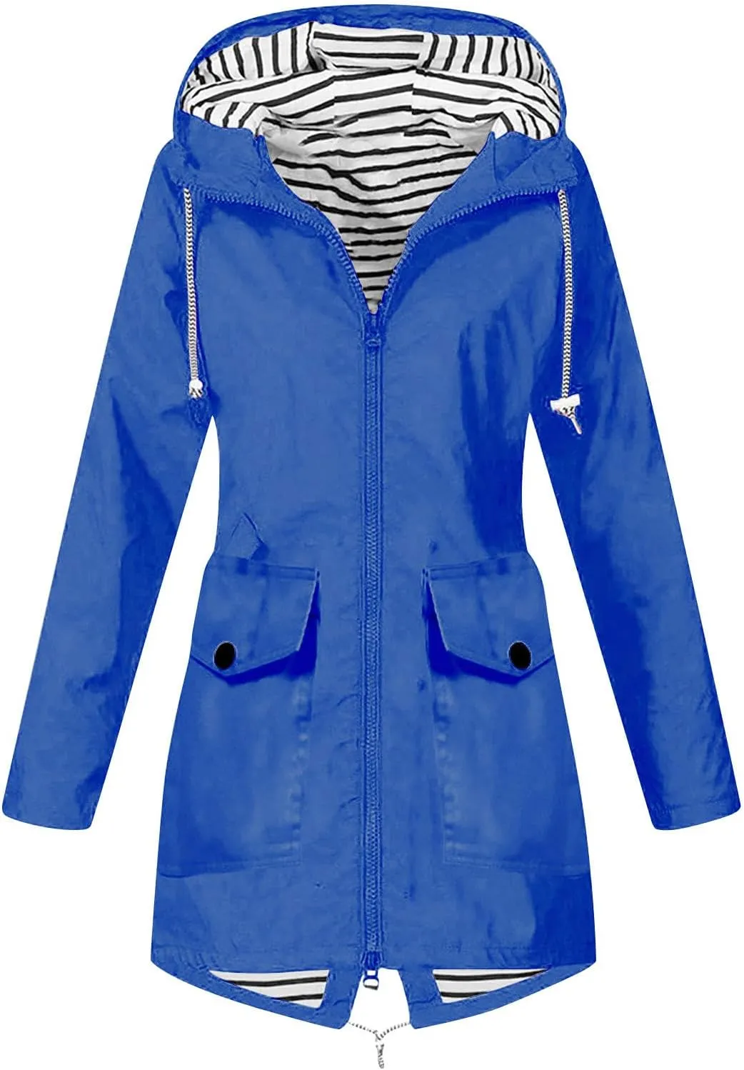 Coat for Women Winter, Women Solid Rain Jacket Rainwear Outdoor Plus Windproof Hooded Active Windbreaker