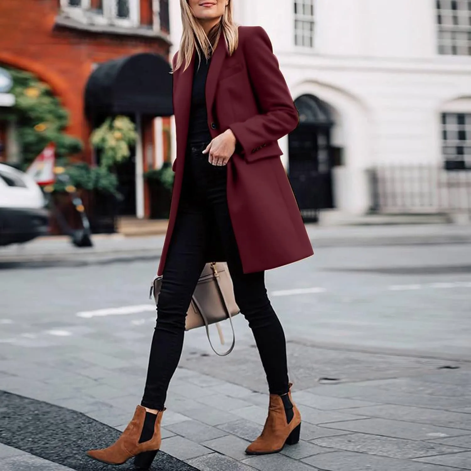 cooki Fall Jackets for Women 2023 Women's Trench Coat Double-Breasted Classic Lapel Overcoat Waterproof Coat Classic Jackets