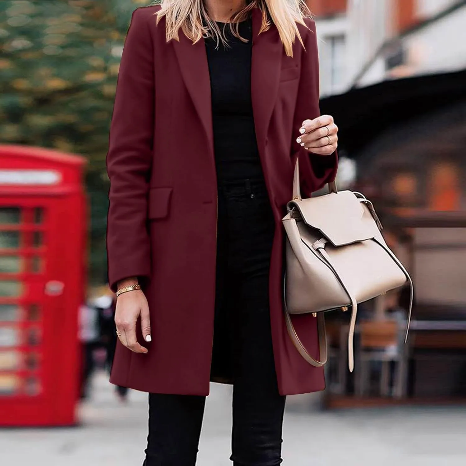 cooki Fall Jackets for Women 2023 Women's Trench Coat Double-Breasted Classic Lapel Overcoat Waterproof Coat Classic Jackets