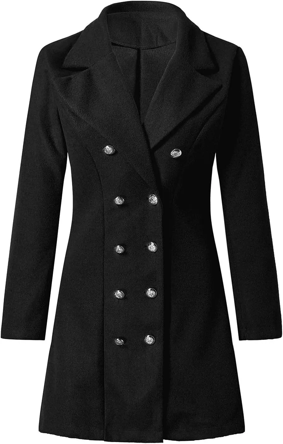 cooki Jackets for Women Trendy Swing Coat Plus Size Trench Coat for Women 2023 Winter Long Sleeve Warm Wool Blend Pea Coat
