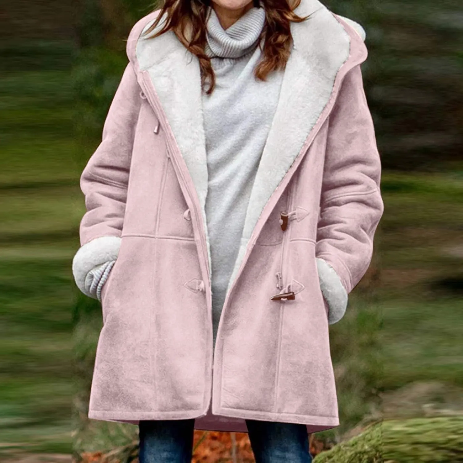 cooki Womens Coats Winter Fleece Lined Coats Sherpa Jackets Fuzzy Fleece Coats Oversized Long Thicken Vintage Warm Outerwear