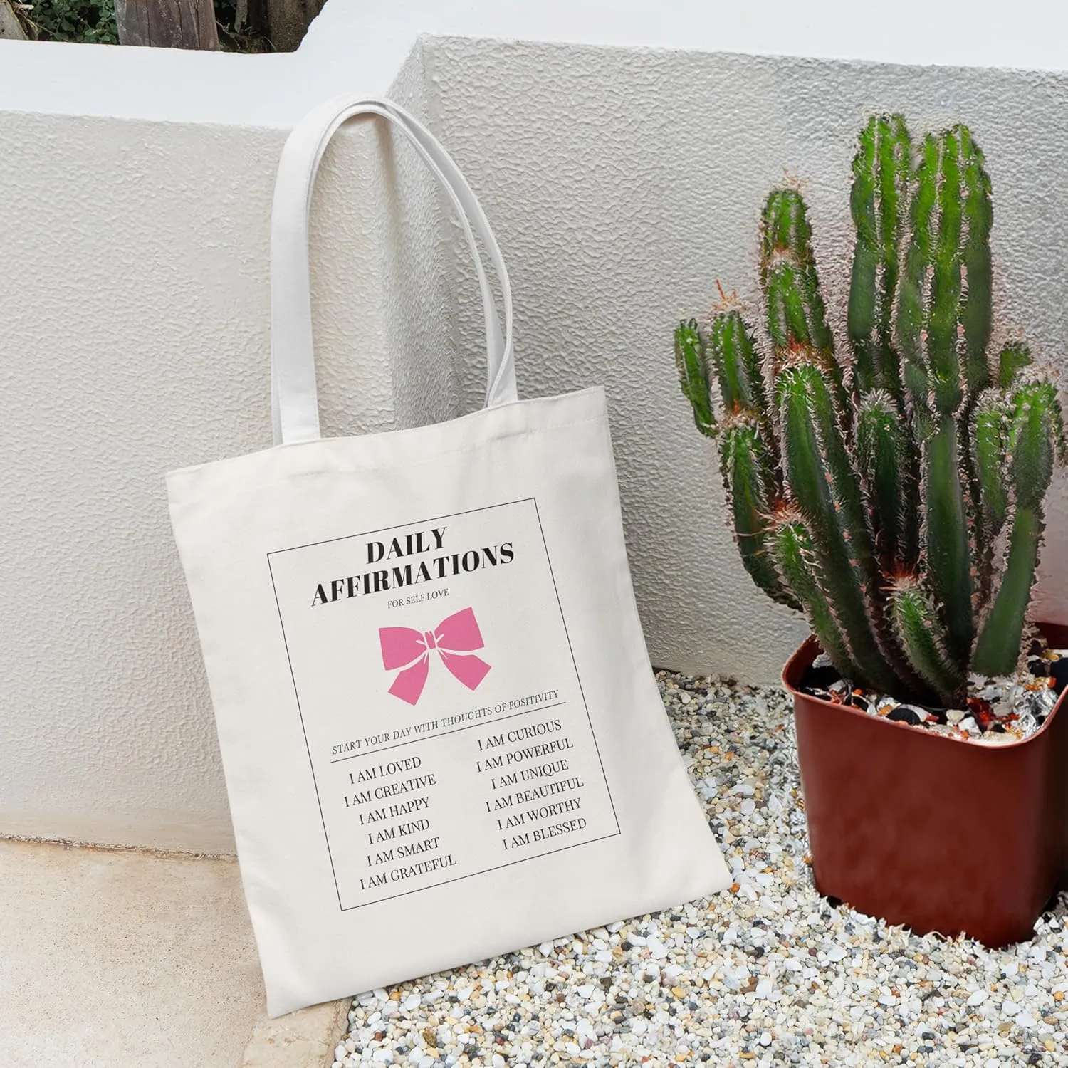 Coquette Blue Bow Tote Bag,Preppy Lucky You Cherry Canvas Tote Bag,Trendy Gifts for Women,Reusable Grocery Shopping Bags