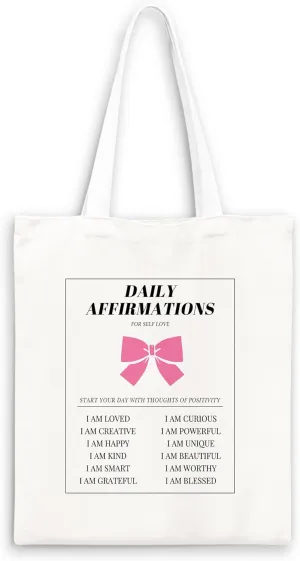 Coquette Blue Bow Tote Bag,Preppy Lucky You Cherry Canvas Tote Bag,Trendy Gifts for Women,Reusable Grocery Shopping Bags