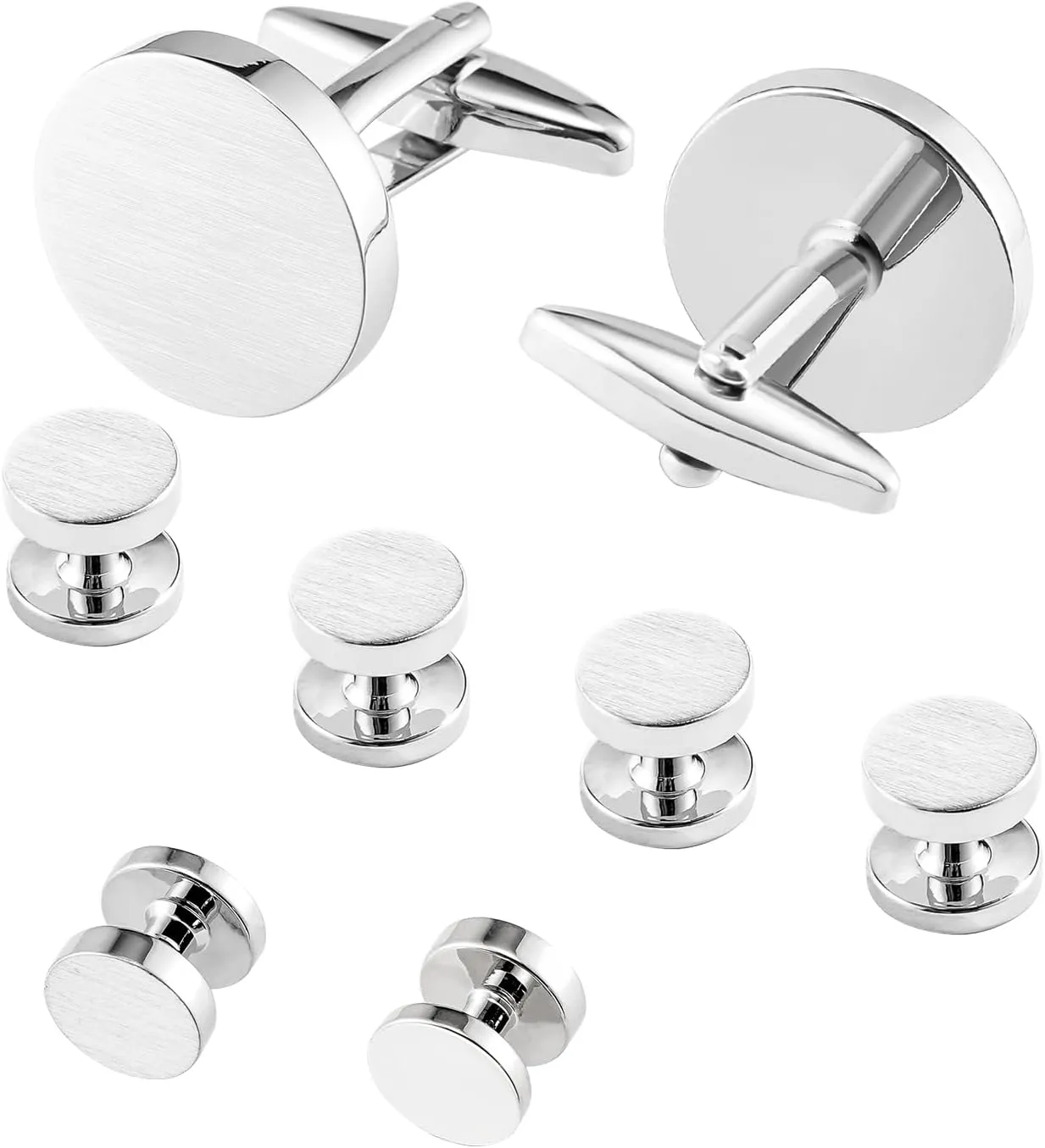 Cufflinks for Men and Tuxedo Shirt Studs Set with Gift Box Stainless Steel Cufflinks
