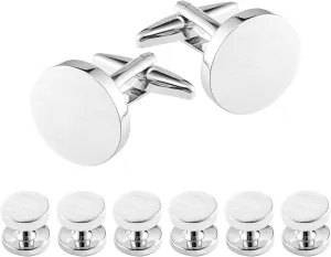 Cufflinks for Men and Tuxedo Shirt Studs Set with Gift Box Stainless Steel Cufflinks