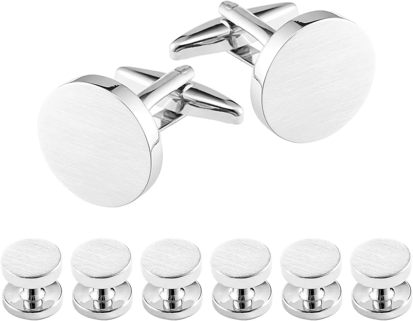 Cufflinks for Men and Tuxedo Shirt Studs Set with Gift Box Stainless Steel Cufflinks