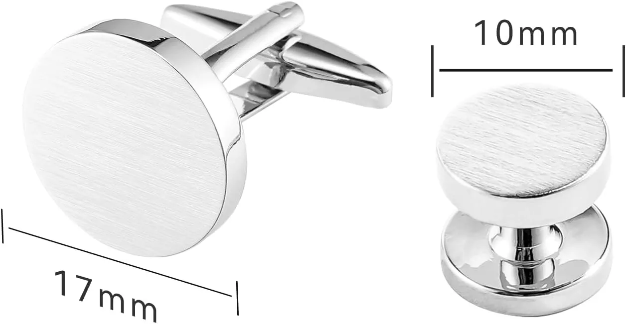 Cufflinks for Men and Tuxedo Shirt Studs Set with Gift Box Stainless Steel Cufflinks
