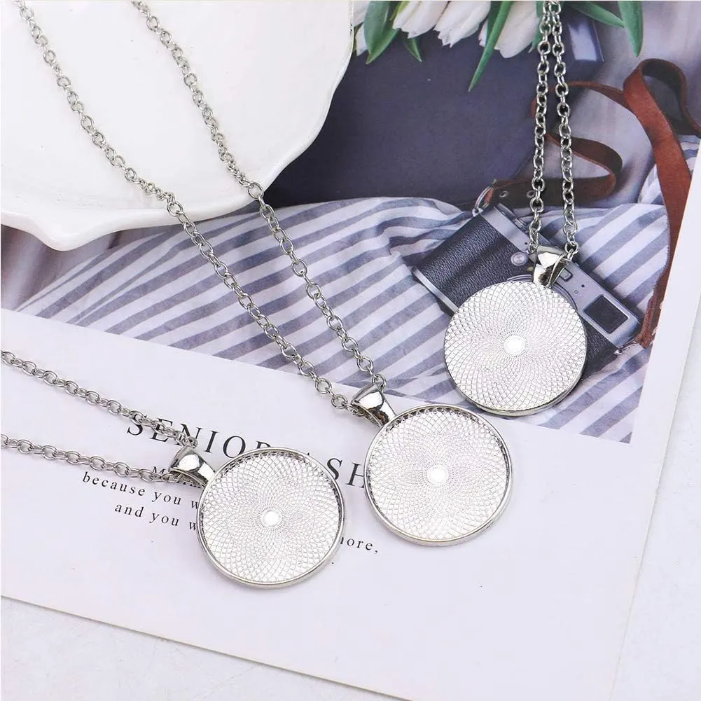 DAHI Bezel Pendant Trays for Jewelry Making DIY Round Pendant Tray Charm Bezel Blanks Setting Cabochon Blank Base for DIY Jewelry Findings Making,Crafting Photo,Necklace,Pendant Making Visit the Oubaka Store