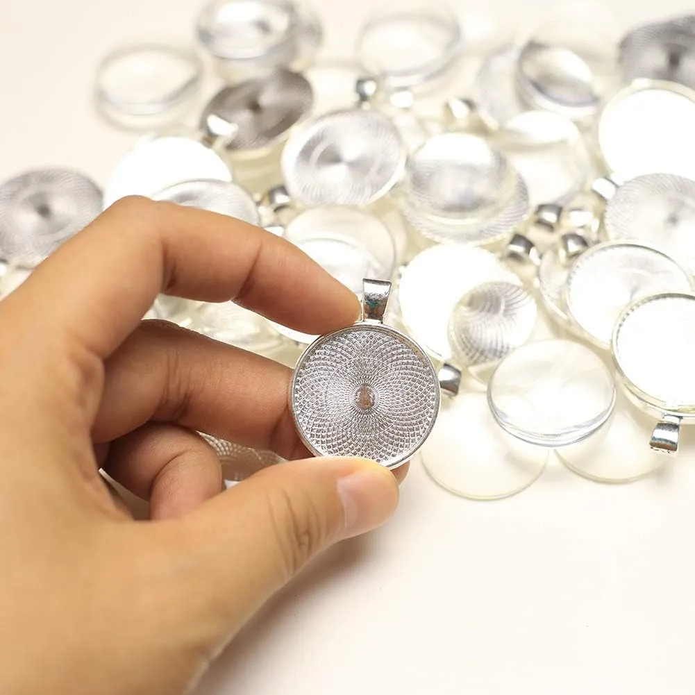 DAHI Bezel Pendant Trays for Jewelry Making DIY Round Pendant Tray Charm Bezel Blanks Setting Cabochon Blank Base for DIY Jewelry Findings Making,Crafting Photo,Necklace,Pendant Making Visit the Oubaka Store