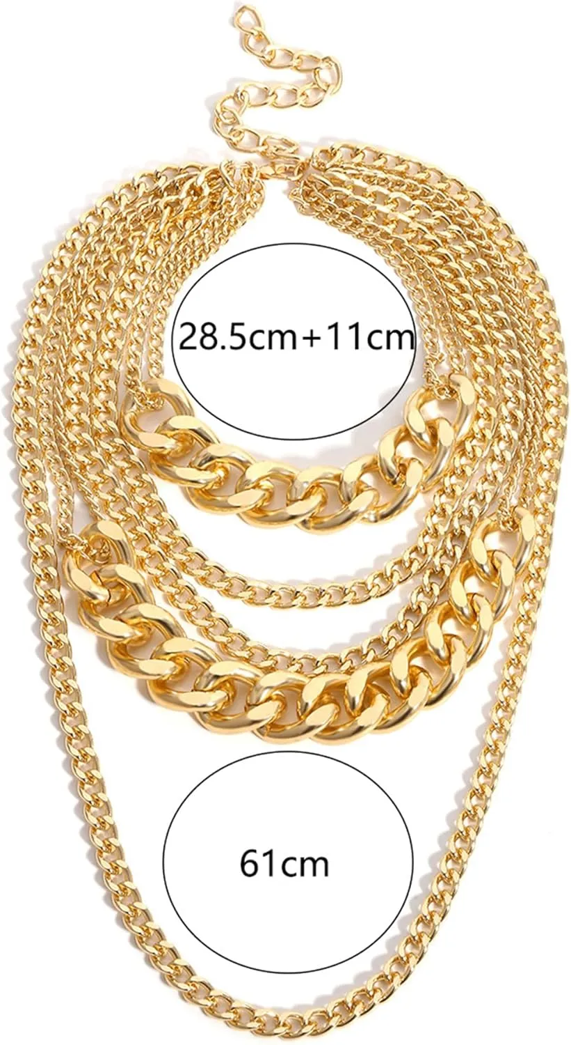 Dainty Gold Layered Necklace for Women - Elegant Pendant Necklace, Gold Accessories Jewelry Set for Women, Water-Resistant Gold Jewelry for Men