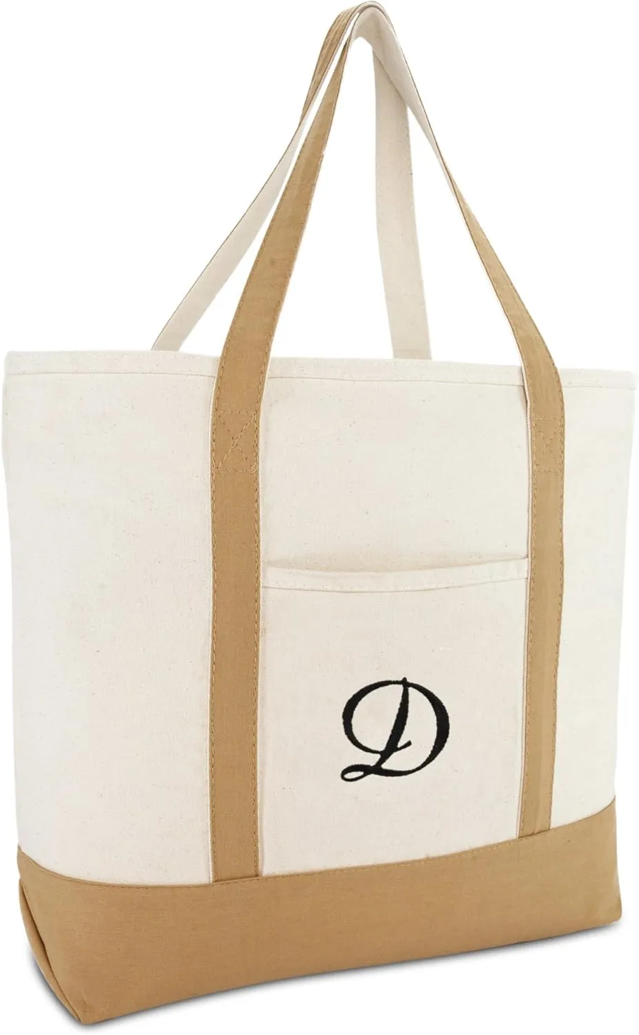 DALIX Tote Bag Satchel Shoulder Bags for Women Beach Totes Brown Ballent A - Z