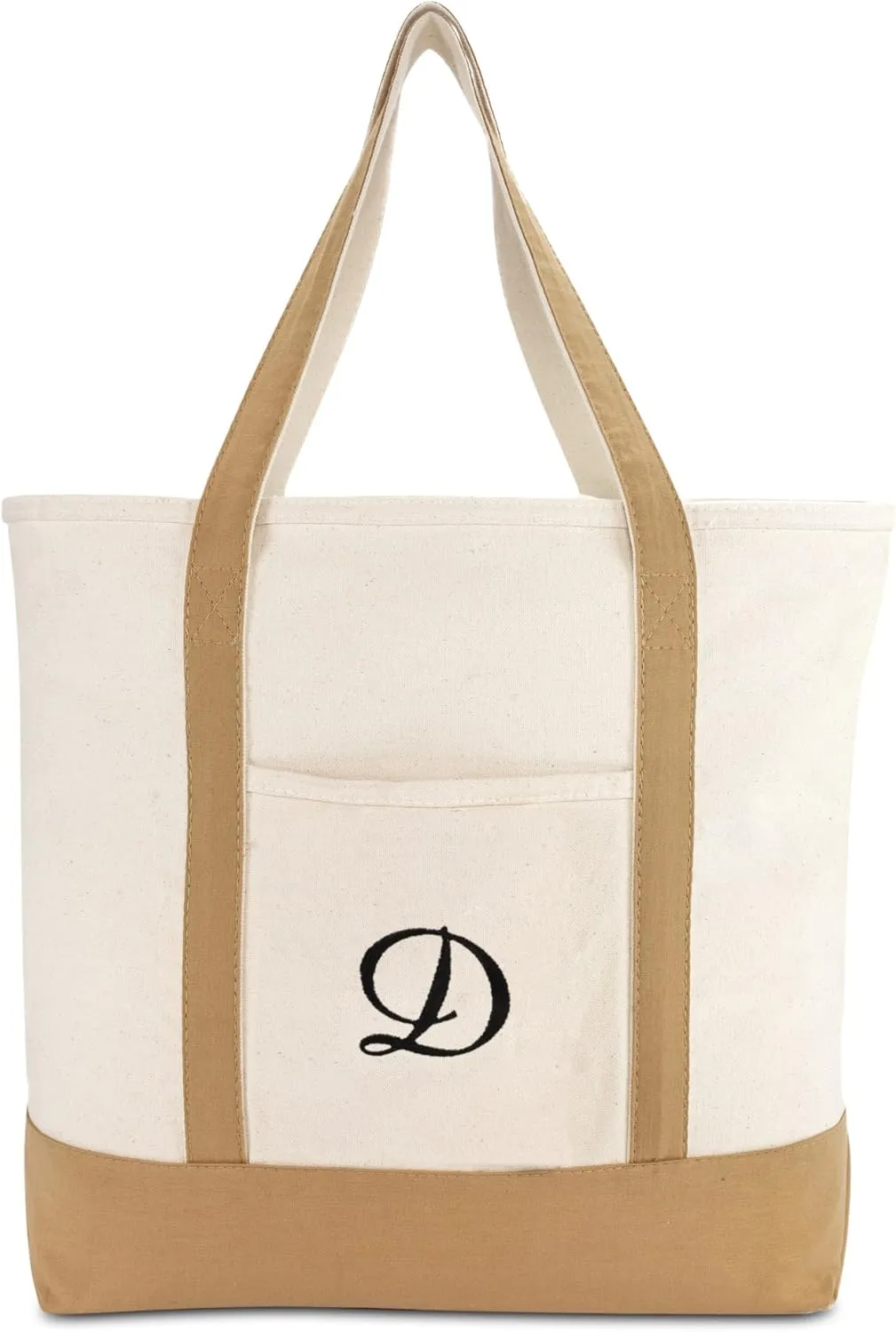 DALIX Tote Bag Satchel Shoulder Bags for Women Beach Totes Brown Ballent A - Z