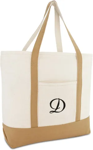 DALIX Tote Bag Satchel Shoulder Bags for Women Beach Totes Brown Ballent A - Z