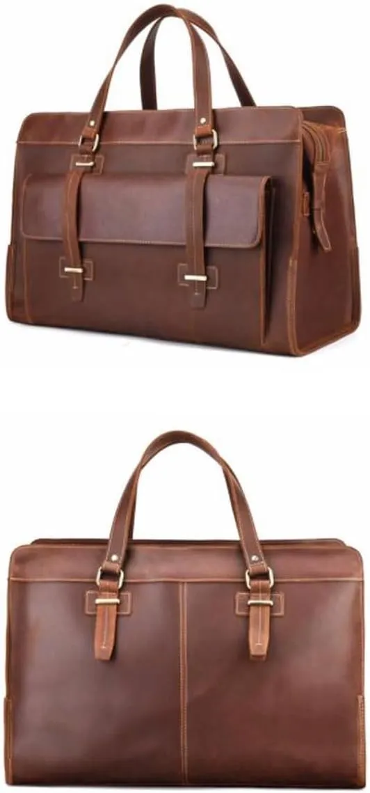 direfly Mens Handbags Briefcases Genuine Leather Luggage Travel Bags Carrying Cases Gym Bags Sports Totes(Yellow)