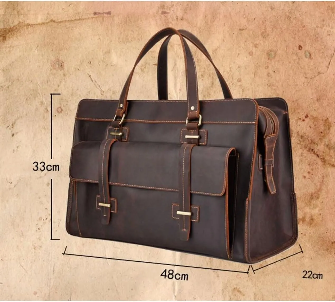 direfly Mens Handbags Briefcases Genuine Leather Luggage Travel Bags Carrying Cases Gym Bags Sports Totes(Yellow)