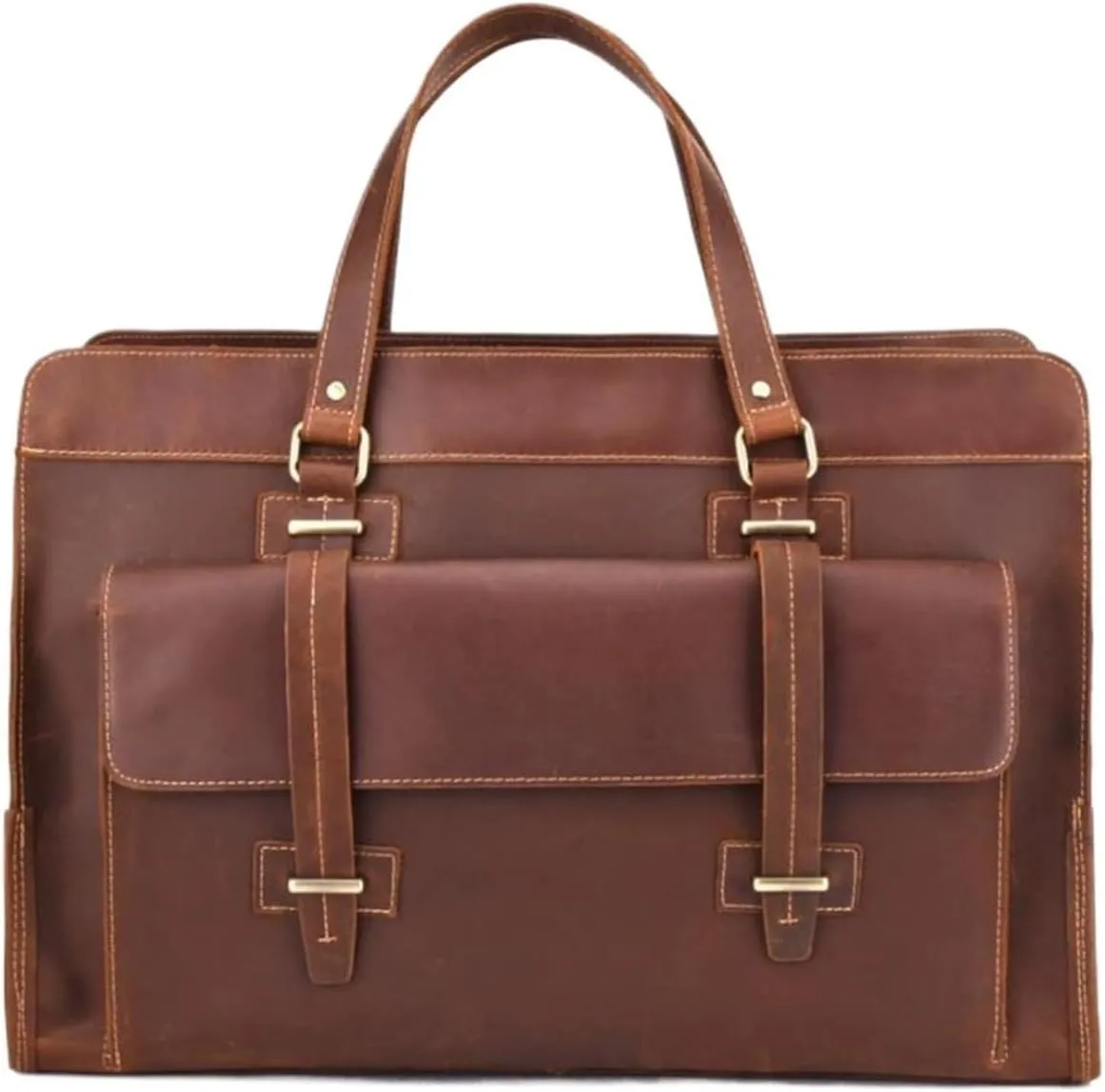 direfly Mens Handbags Briefcases Genuine Leather Luggage Travel Bags Carrying Cases Gym Bags Sports Totes(Yellow)