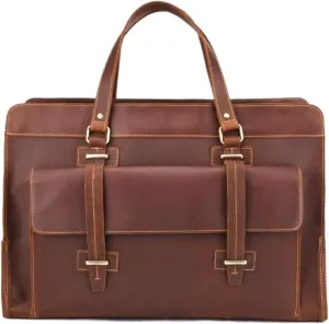 direfly Mens Handbags Briefcases Genuine Leather Luggage Travel Bags Carrying Cases Gym Bags Sports Totes(Yellow)