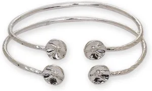 Drum Ends .925 Sterling Silver West Indian Bangles (Pair 22g) (MADE IN USA)