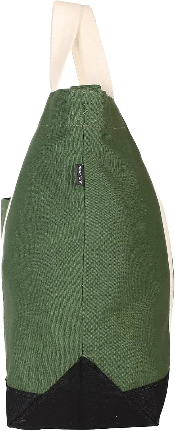 Eco Right Extra Large Canvas Tote Bag for Shopping & Work, Beach Bag with Adjustable Crossbody Handles