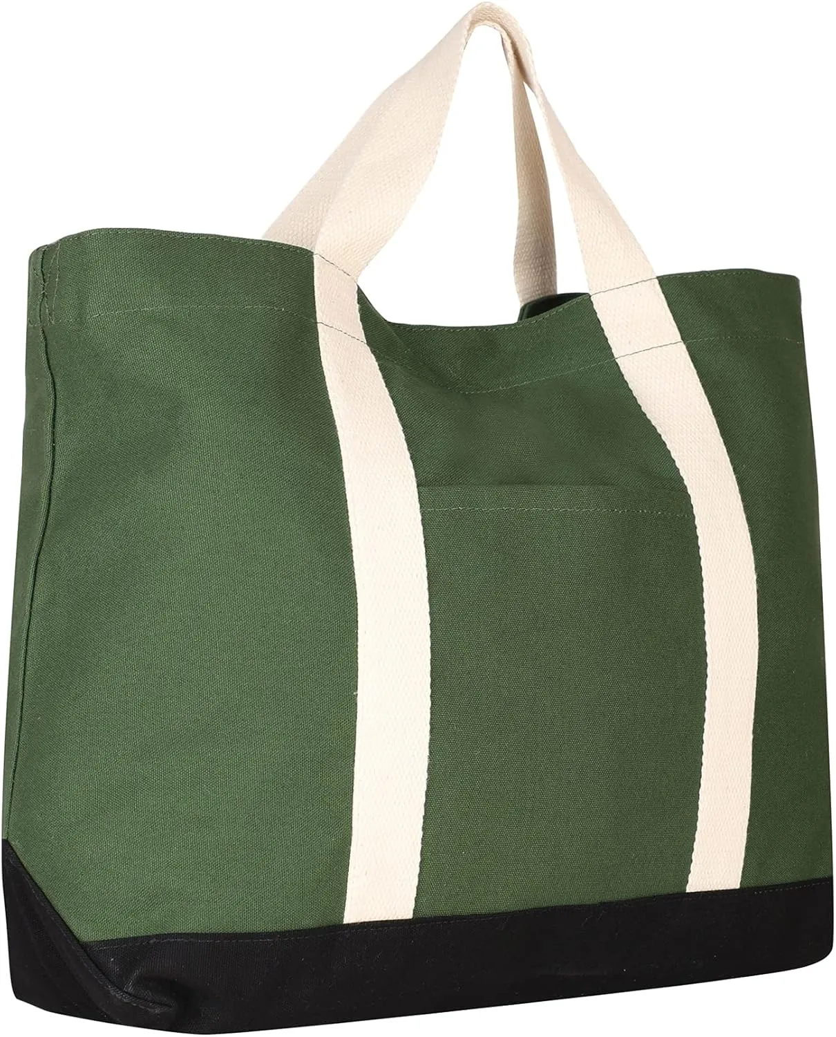 Eco Right Extra Large Canvas Tote Bag for Shopping & Work, Beach Bag with Adjustable Crossbody Handles