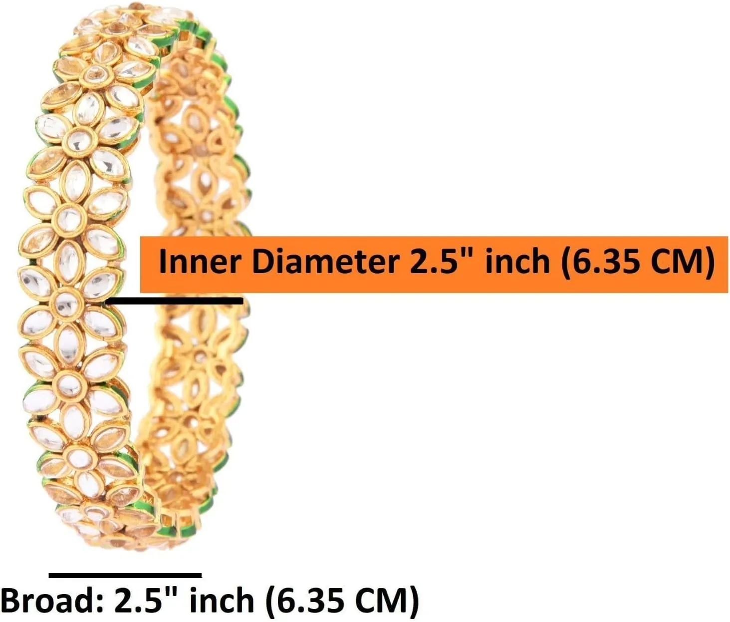 Efulgenz Indian Bangles for Women Indian Kundan Bangles Crystal Bangles for Women Indian Gold Kundan Set Floral Indian Bangles Indian Jewelry Bangles Women Indian Bangles