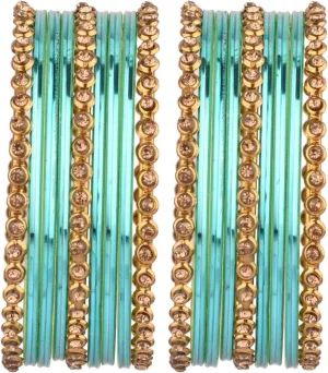 Efulgenz Indian Bangles Set Metal Bangles One Dozen Plain Glossy Alloy Bangles with Crystal Oxidized Bangles Boho Bohemian Bracelet Bollywood Party Wedding Jewelry Indian Bangles for Women