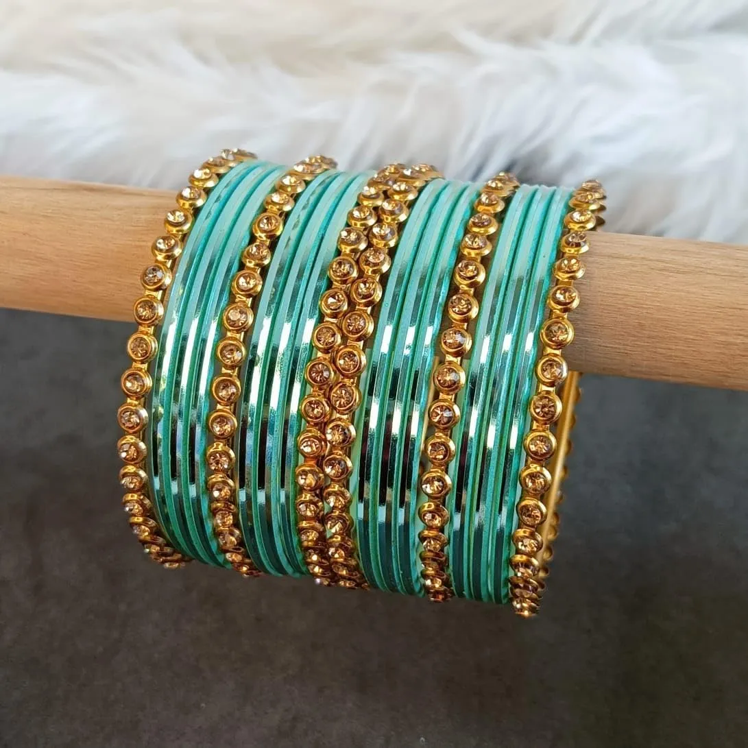 Efulgenz Indian Bangles Set Metal Bangles One Dozen Plain Glossy Alloy Bangles with Crystal Oxidized Bangles Boho Bohemian Bracelet Bollywood Party Wedding Jewelry Indian Bangles for Women