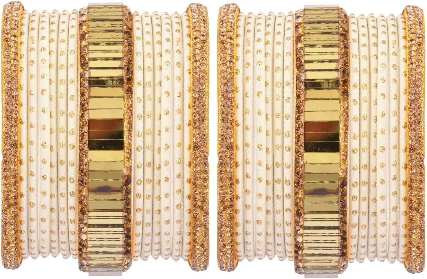 Efulgenz Indian Bridal Bangles Set Rhinestone CZ Metal Bracelet Bangle Jewelry CZ Crystal Glass Stone Bracelet Wedding Bangles for Women