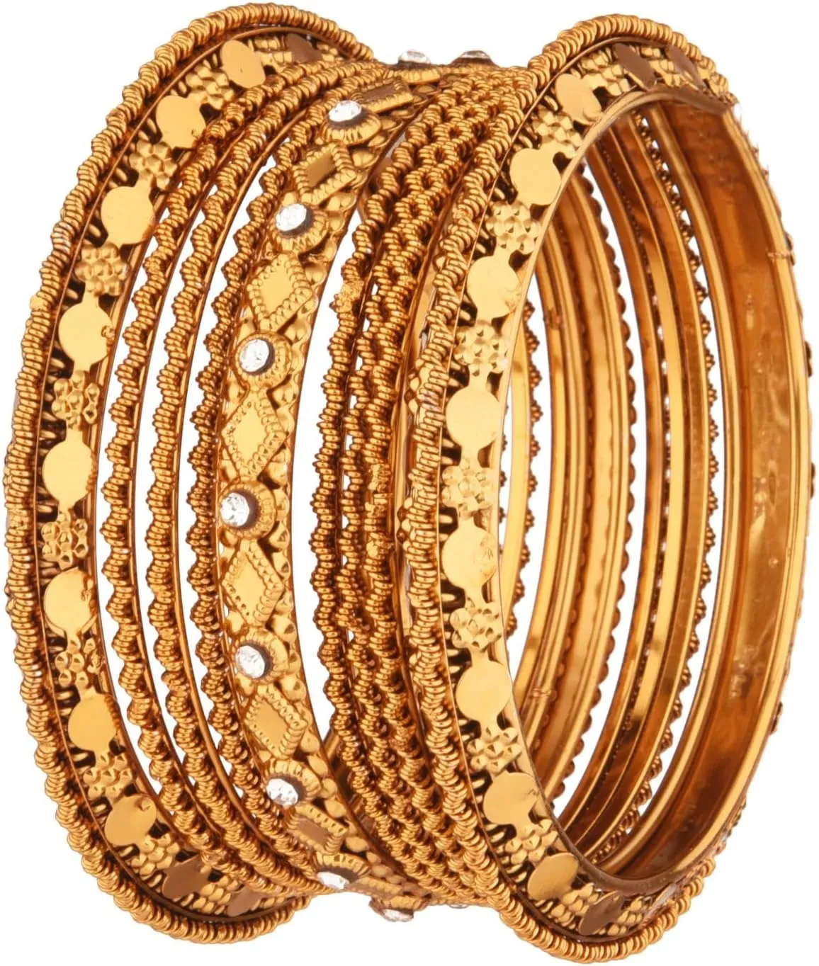 Efulgenz Indian Oxidized Jewelry for Navratri Indian Oxidized Bangle Bracelet Set for Women Bohoemian Jewelry Crystal Antique Bracelet Set Bangles Fashion Statement Jewelry for Women