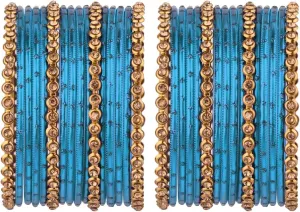 Efulgenz Metal Bangle Set Oxidized Crystal Bangles with Two Dozen Glossy Finish Textured Dotted Metal Bangles Indian Bangles for Women Boho Bracelet Bangle Bollywood Fashion Statement Jewelry