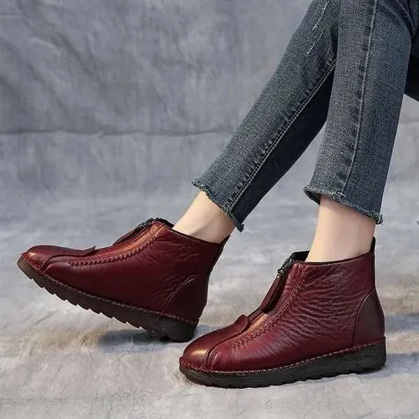 Elegant Leather Ankle Boots