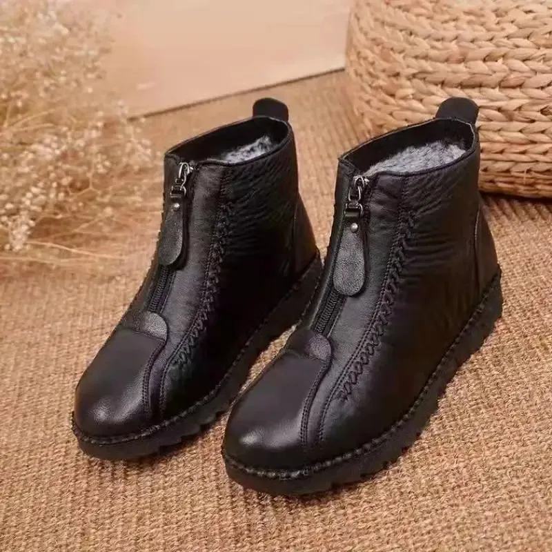Elegant Leather Ankle Boots