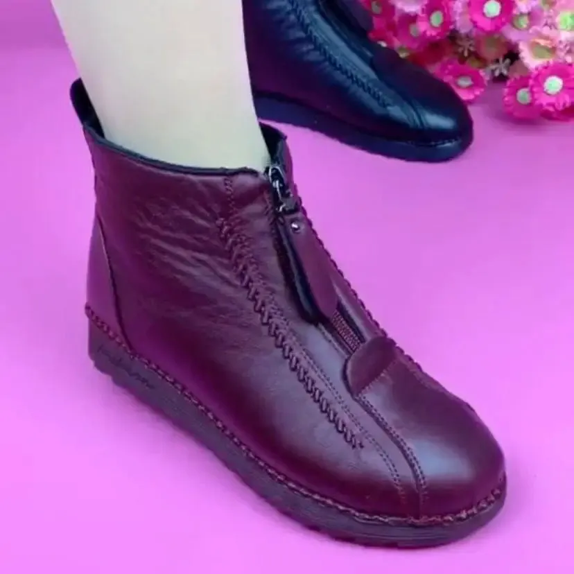 Elegant Leather Ankle Boots
