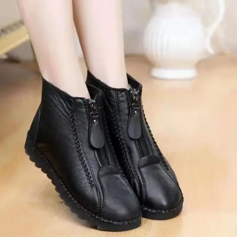 Elegant Leather Ankle Boots