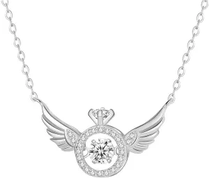 Elegant Necklace Jewelry Wingss Gift Angel Heartbeat Smart Trend Necklace Fashion Clavicle Necklaces & Pendants (Silver, One Size)