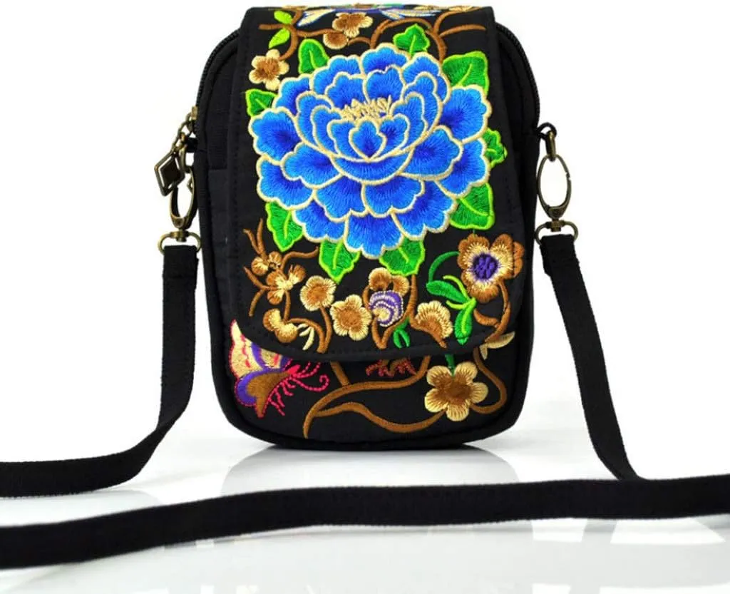 Ethnic Small Backpack Retro Bag Womens Mini Purse Embroidered Wallet Womens Zipper Wallet Bags
