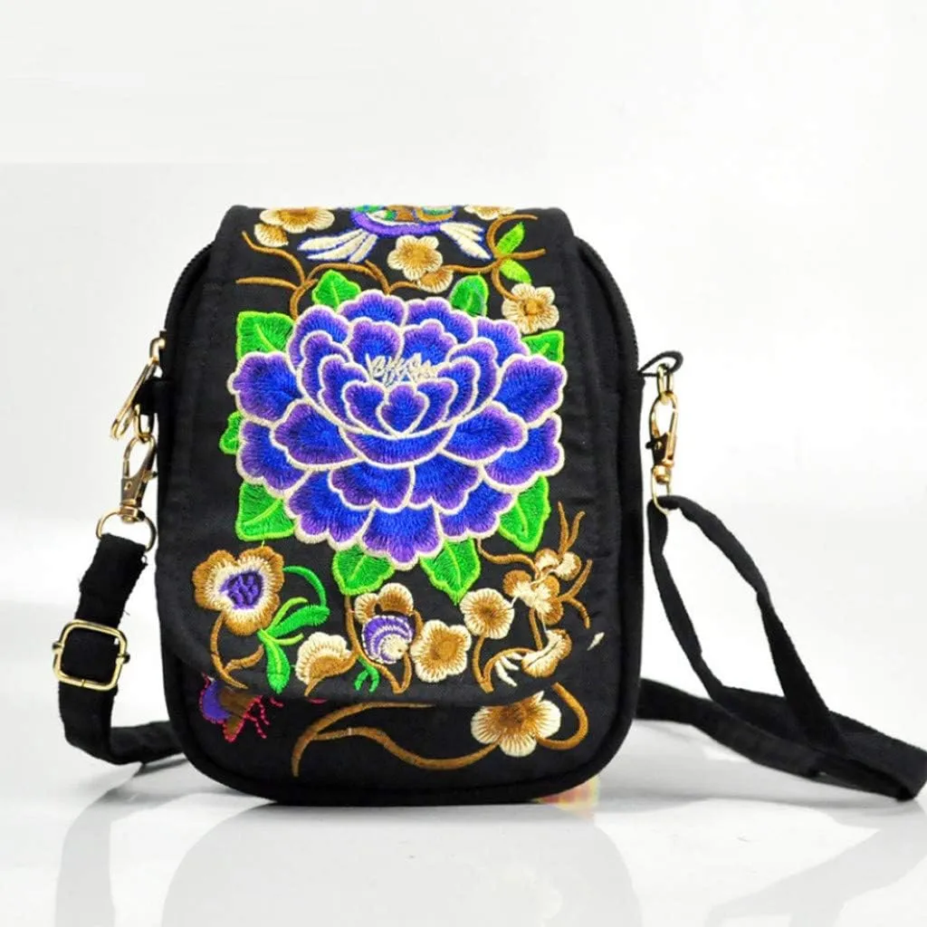 Ethnic Small Backpack Retro Bag Womens Mini Purse Embroidered Wallet Womens Zipper Wallet Bags