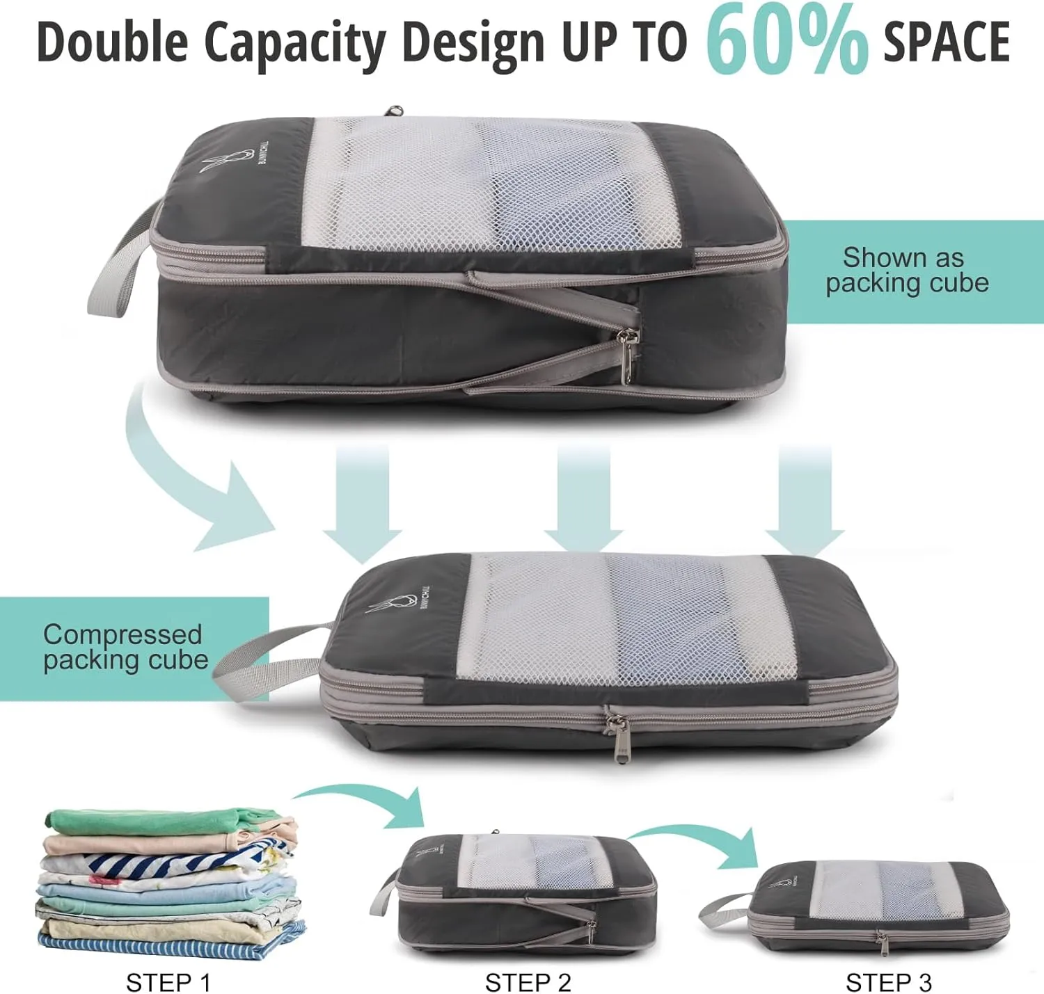Expandable Compression Packing Cubes for Suitcases,6 Set Lightweight Compressible Travel Packing Organizer for Carry on Suitcase,Organizer Bags Set as Travel Essentials for Women