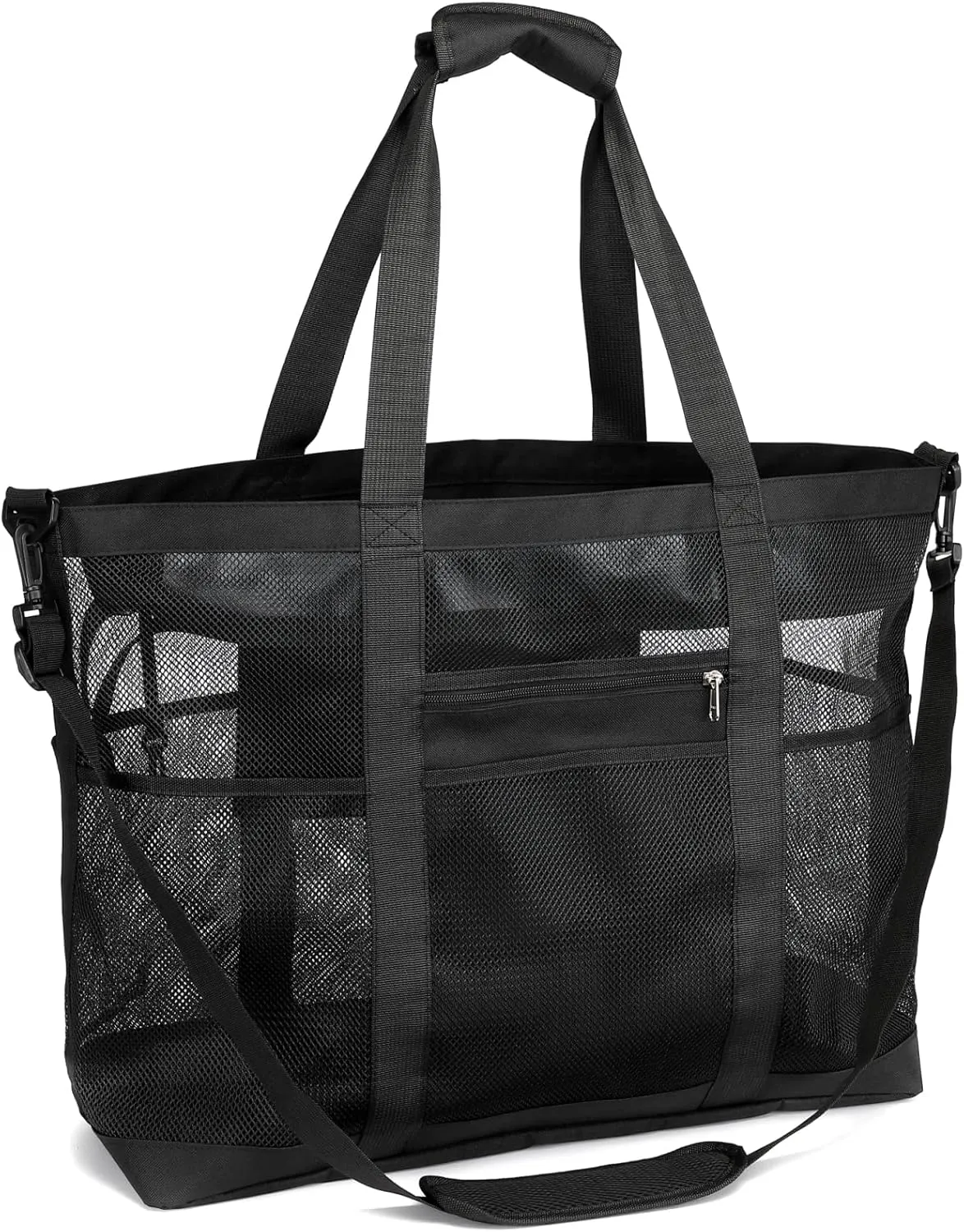 F-color Mesh Beach Bag Family - Beach Tote Bag Cruise Vacation Essentials, XL