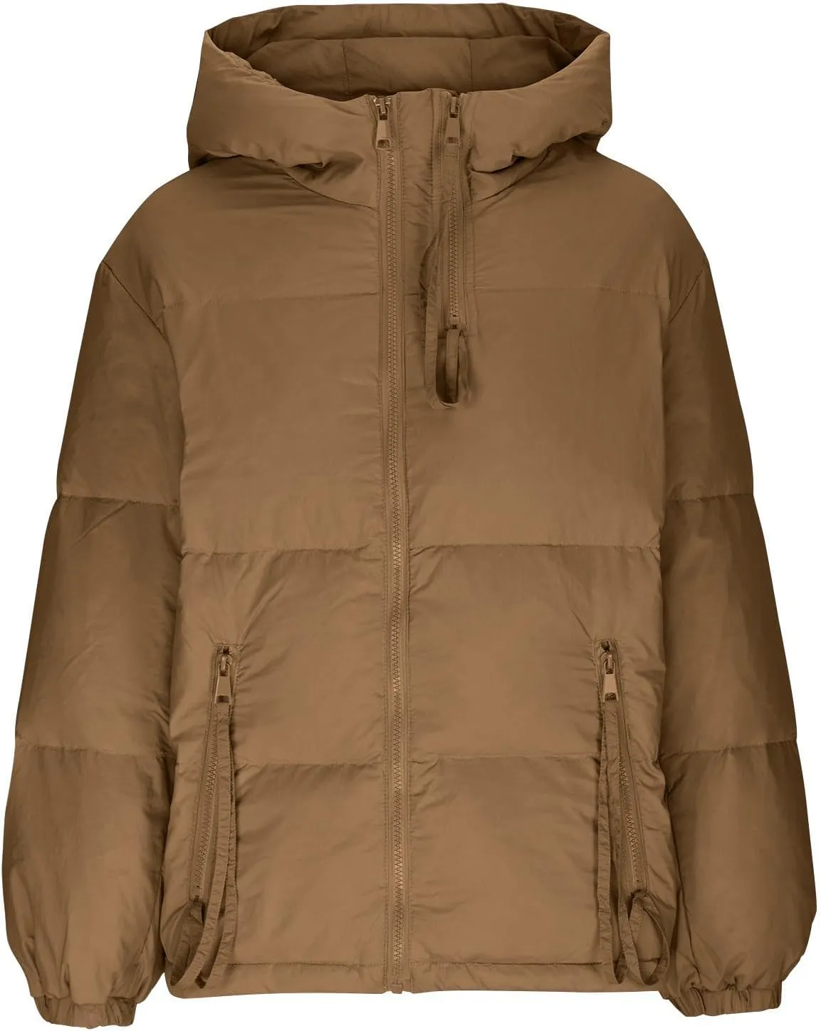 Fall Coats for Women 2024 Oversized Thick Padded Winter Jackets Long Sleeve Zipper Hooded Down Coat Outerwear